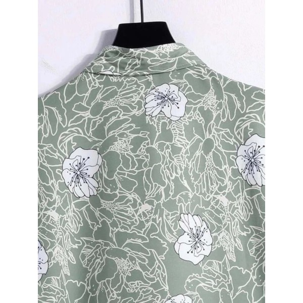 Lycra Men Green Printed Nightsuit Set