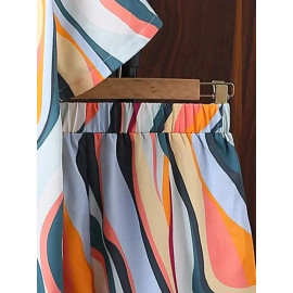 200 GSM Printed Lycra Nightsuit Set, Semi-Stretchable