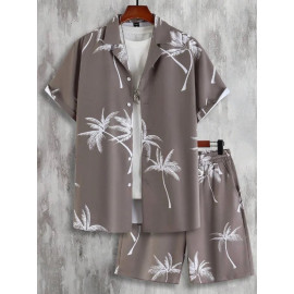 Cotton Fabric Digital Printed Night Suit / Night Dress Shirt With Shorts