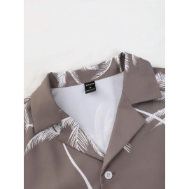 Cotton Fabric Digital Printed Night Suit / Night Dress Shirt With Shorts