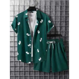 Pure Cotton Printed Night Olive color  Suit For Men