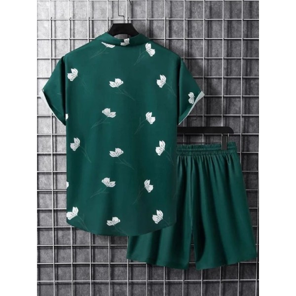 Pure Cotton Printed Night Olive color  Suit For Men