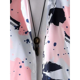 Pink night suit shirt with shorts