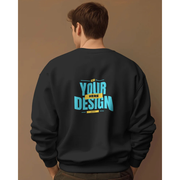 Pullover Men Printed Black Cotton Sweatshirt
