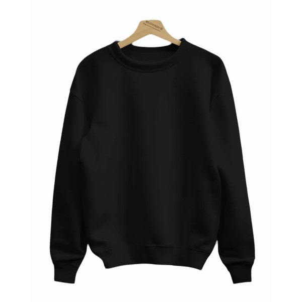 Pullover Men Printed Black Cotton Sweatshirt