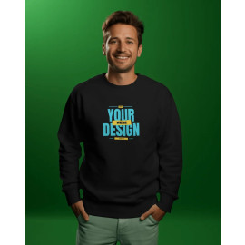 Pullover Men Printed Black Cotton Sweatshirt