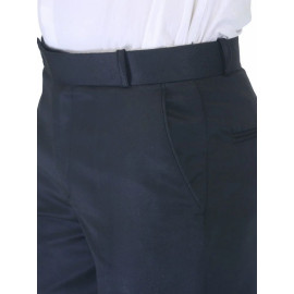 Solid Men Dark Grey Poly Viscose Formal Trouser, Regular Fit