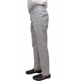 White Men Poly Viscose Formal Checked Trouser, Regular Fit