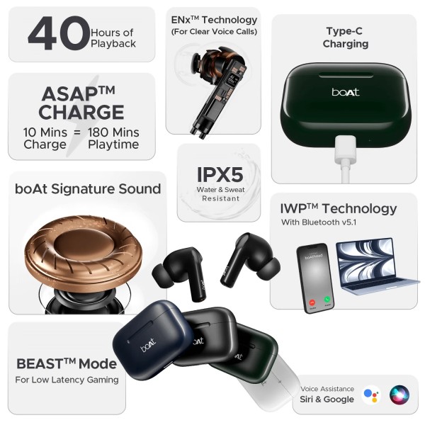 Black Boat Earbuds, 161, Mobile