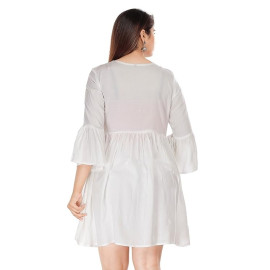 Rayon Embroidered Women's Embroidery Top, Rust