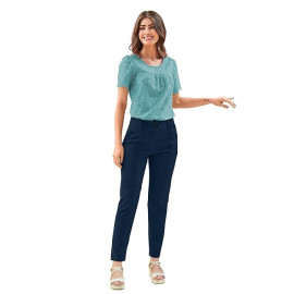 Dhruvil Impex Blue Lightweight Women's Trousers for Everyday Wear