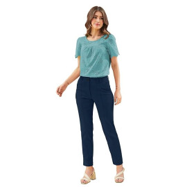 Dhruvil Impex Blue Lightweight Women's Trousers for Everyday Wear