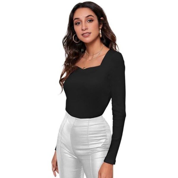 Women's Plain Square-Neck Blouse, Full Sleeve top for Women Stylish Western
