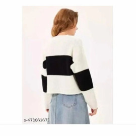 White Black Eleven Ladies Woolen Sweater