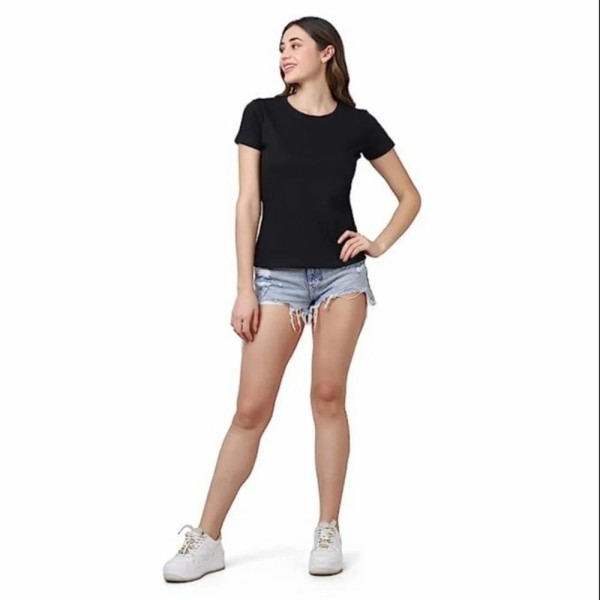 Ladies Cotton Plain T Shirts 100% COTTON BIO WASH AND ENZYME WASH GSM 195