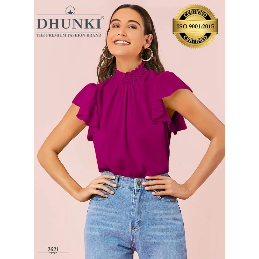 Pink Rayon Dhunki Ladies Top