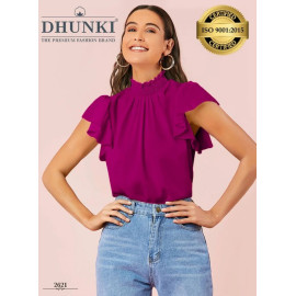 Pink Rayon Dhunki Ladies Top