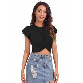 Ladies Black Crop Top