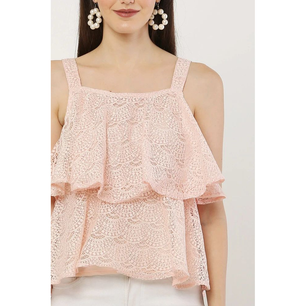 Sleeveless American Crepe Ladies Crop Top Manufacturer