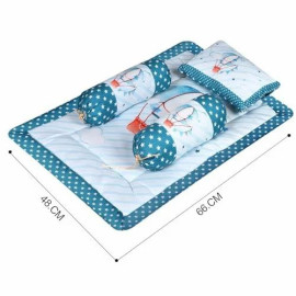 NME COLLECTION Cotton Baby Pillows for New Born 0-12 Months with 2 Matching Bolsters.Mustard Seed Pillow for Head Shaping