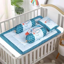 NME COLLECTION Cotton Baby Pillows for New Born 0-12 Months with 2 Matching Bolsters.Mustard Seed Pillow for Head Shaping