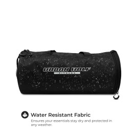 Black Polyester Urban Wolf Gym Bag