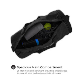 Black Polyester Urban Wolf Gym Bag