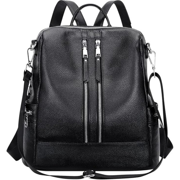 Comfabie Fashion Black Leather Backpack for Women Handbag for women Shoulder bag Ladies Backpack Purse | Dailyuse Backpacks for women