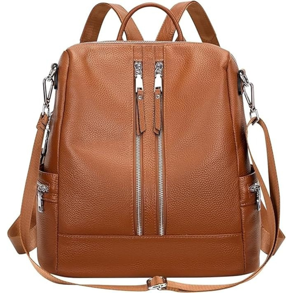 Comfabie Fashion Brown Leather Backpack for Women Handbag for women Shoulder bag Ladies Backpack Purse | Dailyuse Backpacks for women