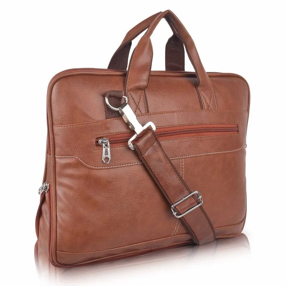 Brown Leather Laptop Handbag, Capacity