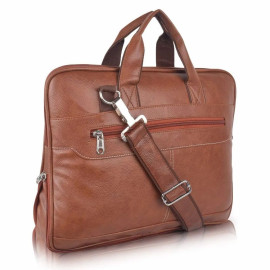 Brown Leather Laptop Handbag, Capacity