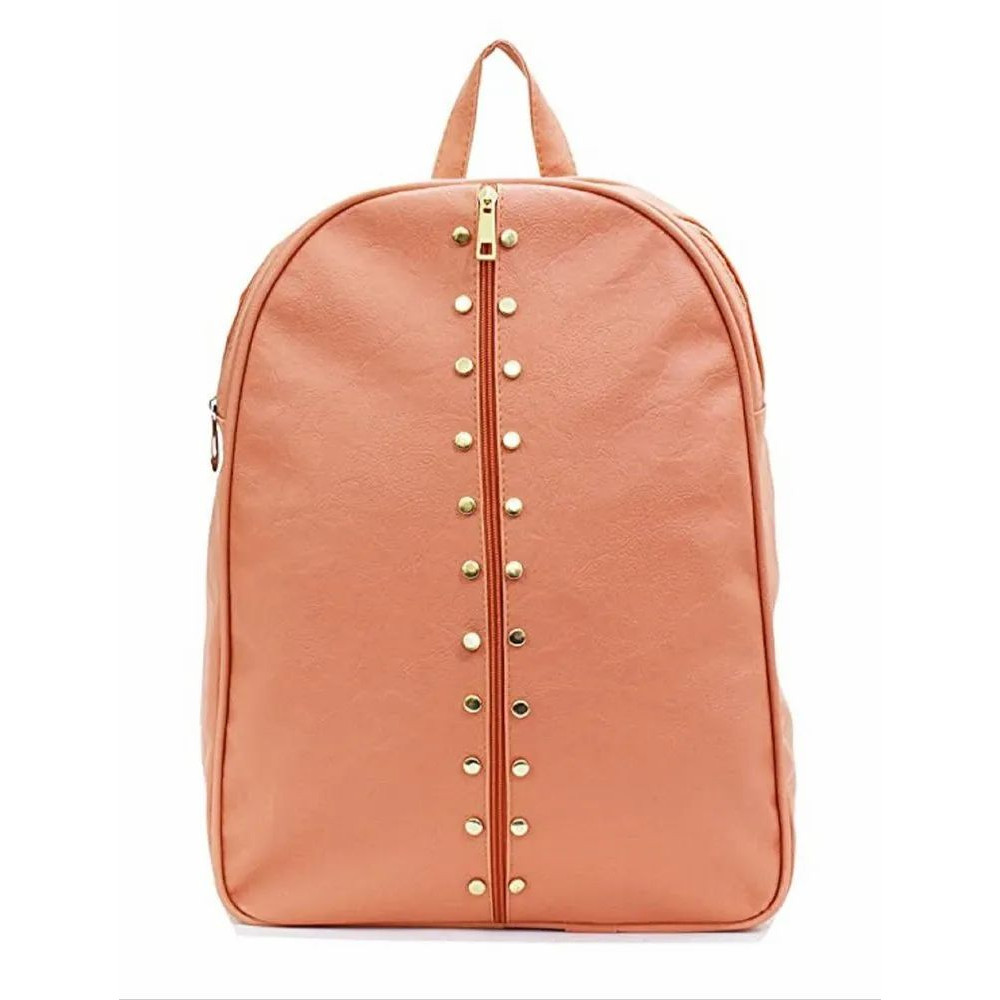 Pink Plain Ladies Backpack Bag