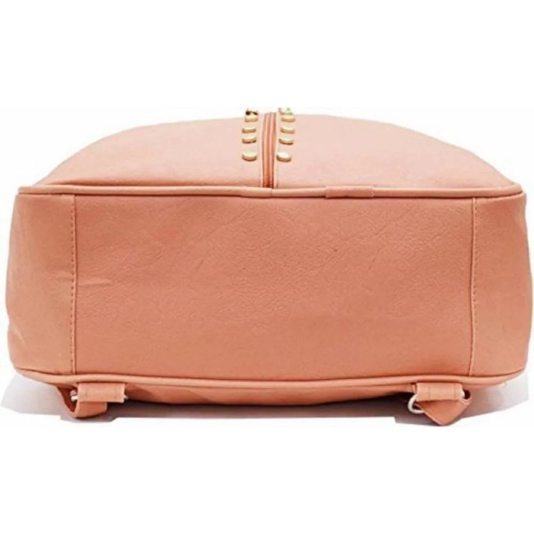 Pink Plain Ladies Backpack Bag