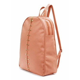 Pink Plain Ladies Backpack Bag