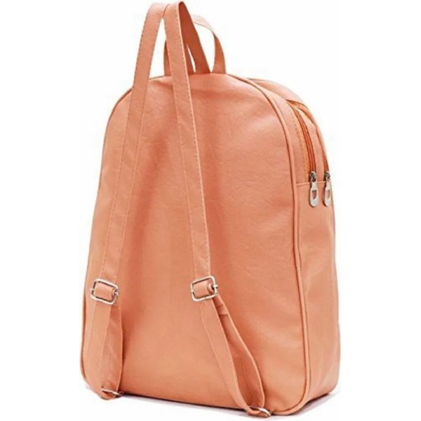Pink Plain Ladies Backpack Bag