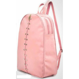 Pink Plain Ladies Backpack Bag