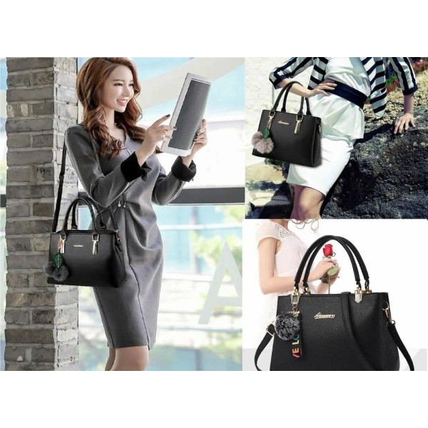 PU Leather Ladies Blue Handbag