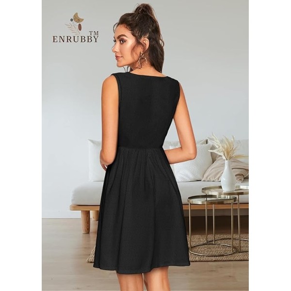 ENRUBBY Woman's One Shoulder Cross Neck White Patti Knee Length Dress