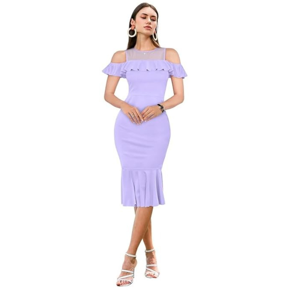  one Piece Dress for Women Short | Puff Sleeves Bodycon Dress for Women | Western Dress for Women | Cold Shoulder Mermaid Dress Dress for Women Stylish