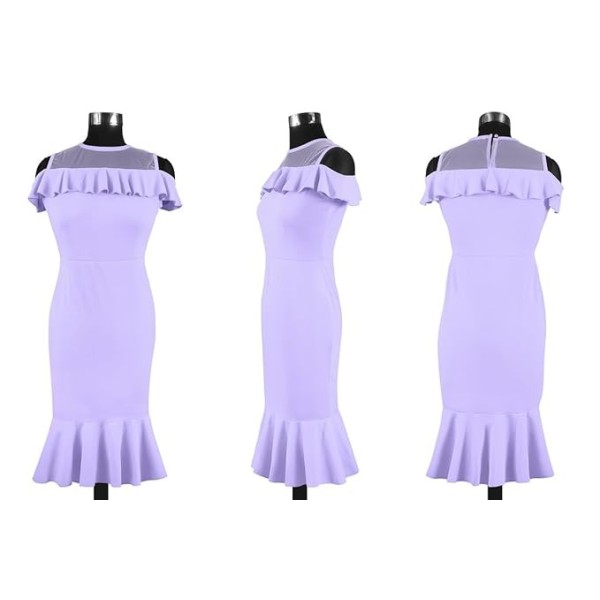  one Piece Dress for Women Short | Puff Sleeves Bodycon Dress for Women | Western Dress for Women | Cold Shoulder Mermaid Dress Dress for Women Stylish