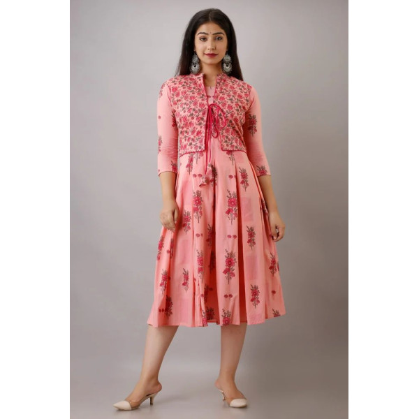 "Ladies Floral Print Jacketed Dress "