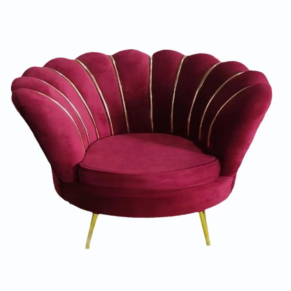 Red Wooden Peacock Single Seater Sofa Chair