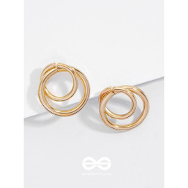 The Golden Intertwined Circles - Casual Daily-wear Studs
