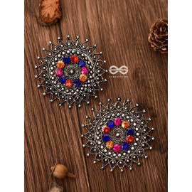 A Colourful Dark Fantasy -Oxidised Boho Earrings