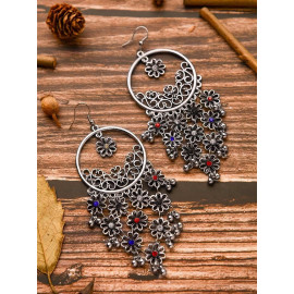 A Floral Elegance - Oxidised Boho Earrings