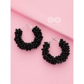 A Glimmer of Shimmer - Playful Embellished Hoops (Black)
