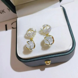 Drop Earring White Peacock Pearl Gold Plated Earing