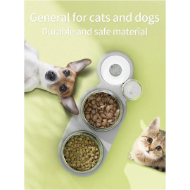  2 In1 Pet Feeder Food and Water Dispenser|Stainless Steel Bowl|Automatic Water Dispensing Mechanism|Suitable for Cats and Dogs