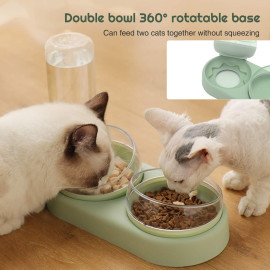  2 In1 Pet Feeder Food and Water Dispenser|Stainless Steel Bowl|Automatic Water Dispensing Mechanism|Suitable for Cats and Dogs