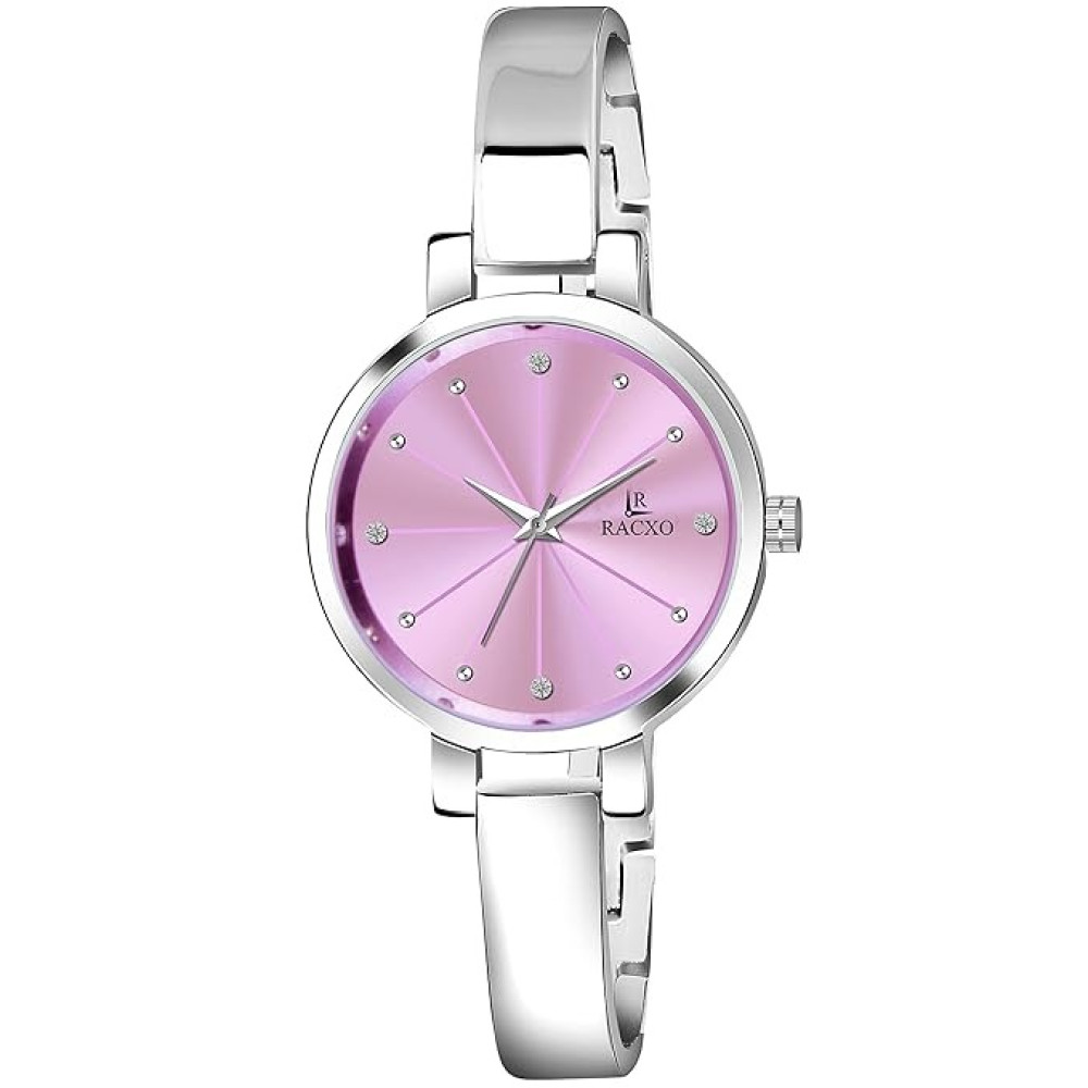 Racxo Light Purple Ladies Pink Analog Casual Wear Watch